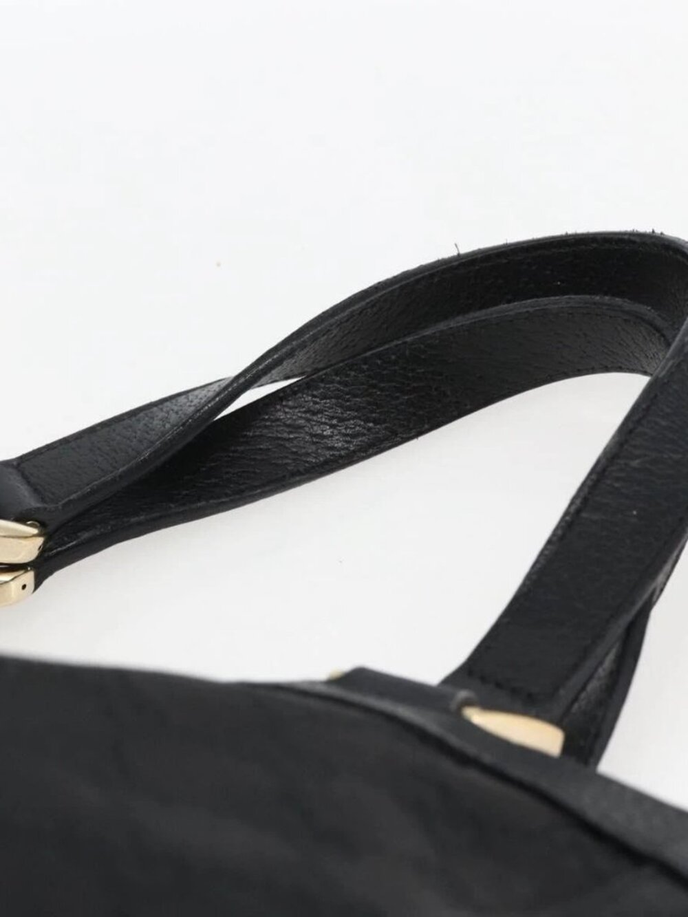 GUCCI GG Canvas Abbey Hand Bag Black Gold 130739 Auth gh1861 - Picture 8 of 16